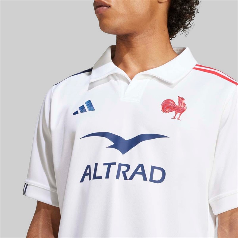 adidas Mens FFR France Rugby 24/25 Away Jersey White - Image 5