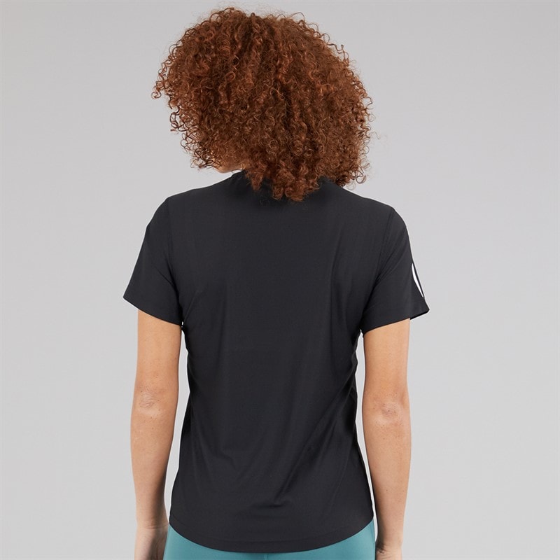 adidas Womens Own The Run Running T-Shirt Black - Image 2