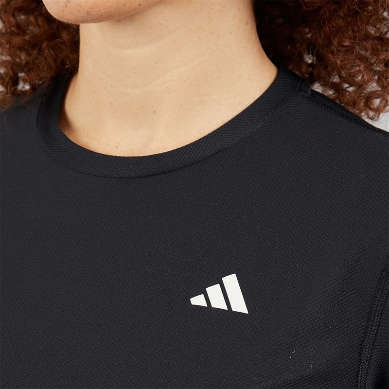 adidas Womens Own The Run Running T-Shirt Black - Image 3