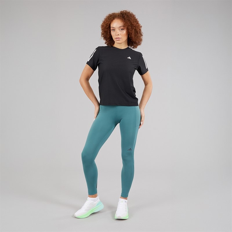 adidas Womens Own The Run Running T-Shirt Black - Image 4