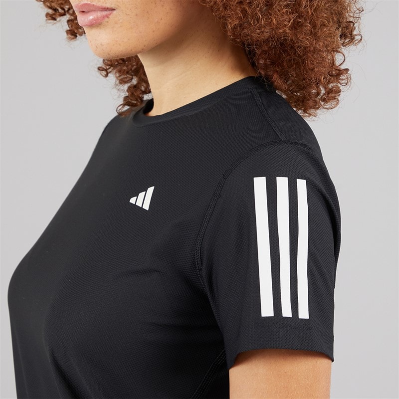 adidas Womens Own The Run Running T-Shirt Black - Image 5