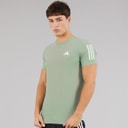 adidas Mens Own The Run Running T-Shirt Silver Green