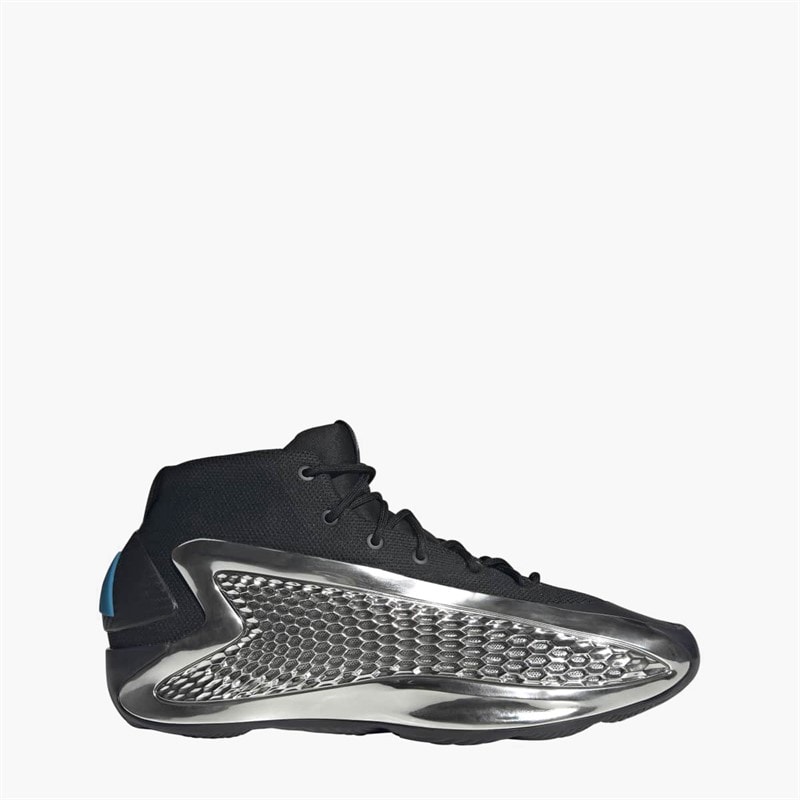 adidas Mens Anthony Edwards 1 Mid ' Chrome' Basketball Shoes Core Black/Silver Metallic/Core Black - Image 1