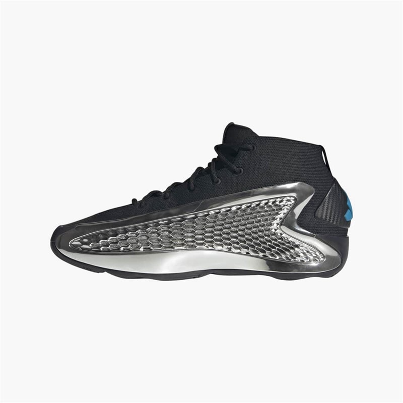 adidas Mens Anthony Edwards 1 Mid ' Chrome' Basketball Shoes Core Black/Silver Metallic/Core Black - Image 5