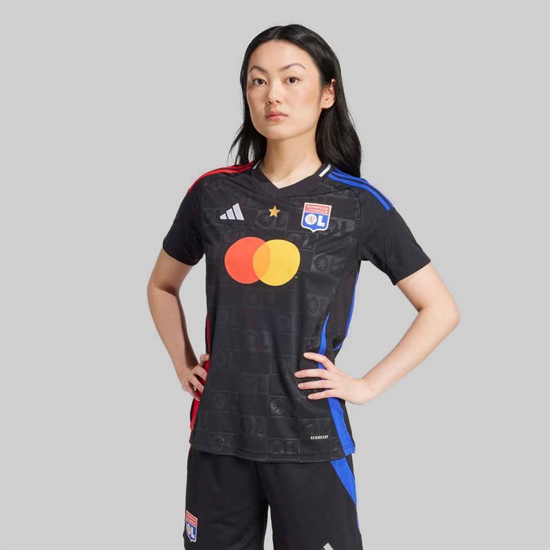 adidas Womens OL Olympique Lyon 24/25 Away Jersey Black - Image 3