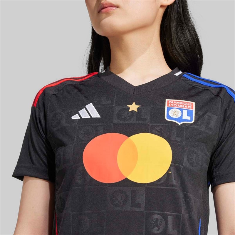 adidas Womens OL Olympique Lyon 24/25 Away Jersey Black - Image 5