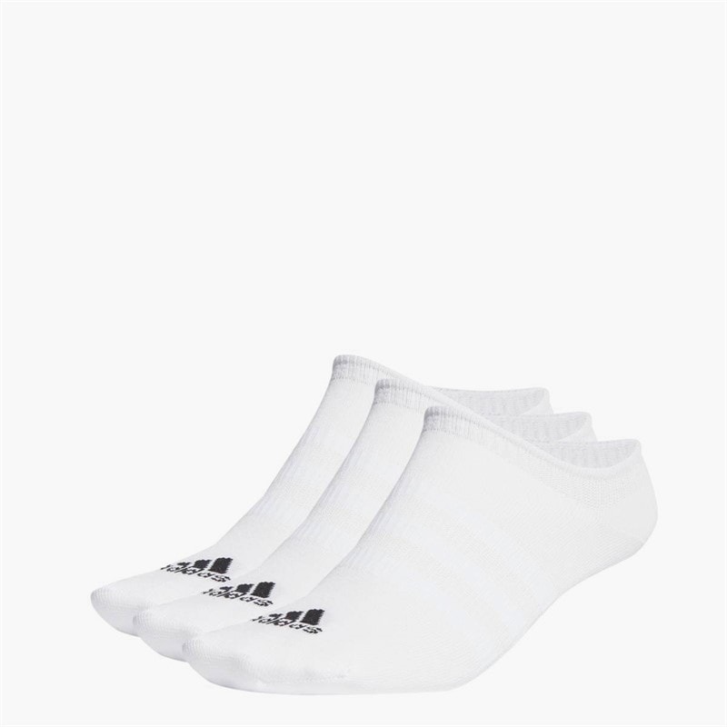 adidas Thin And Light Three Pack No Show Socks White/Black - Image 1