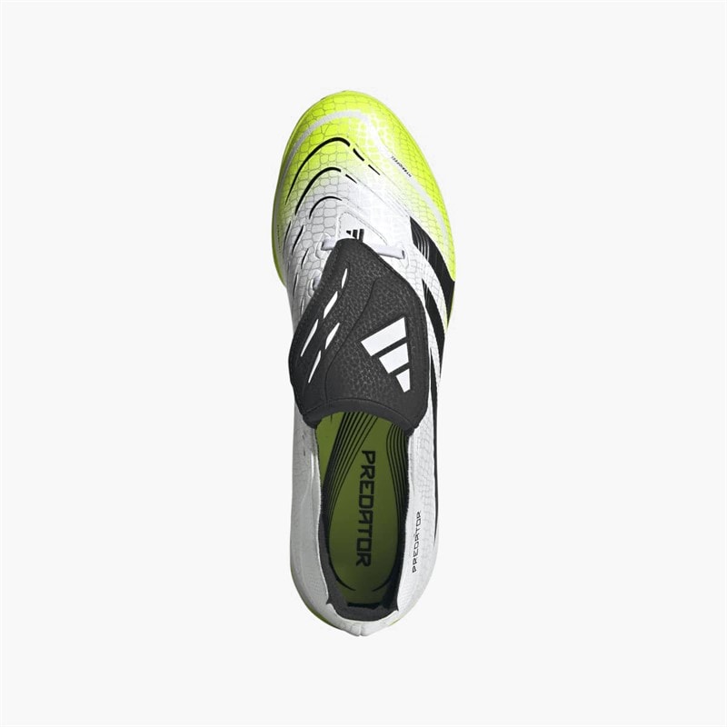 adidas Mens Predator League Fold Over Tongue TF Astro Football Boots Cloud White/Core Black/Lucid Lemon - Image 4