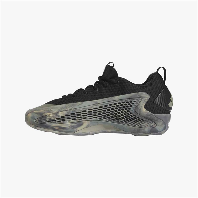 adidas Mens Anthony Edwards 1 Low 'Ascent' Basketball Shoes Silver Pebble/Core Black/Wonder Beige - Image 5