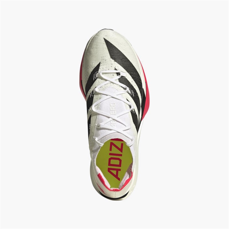 adidas Mens Adizero Prime X3 Strung Neutral Running Shoes Cloud White/Core Black/Lucid Red - Image 4