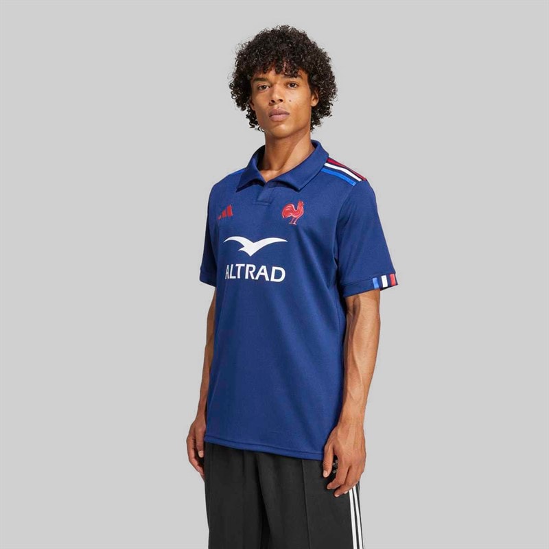 adidas Mens FFR France Rugby 24/25 Home Jersey Dark Blue - Image 3