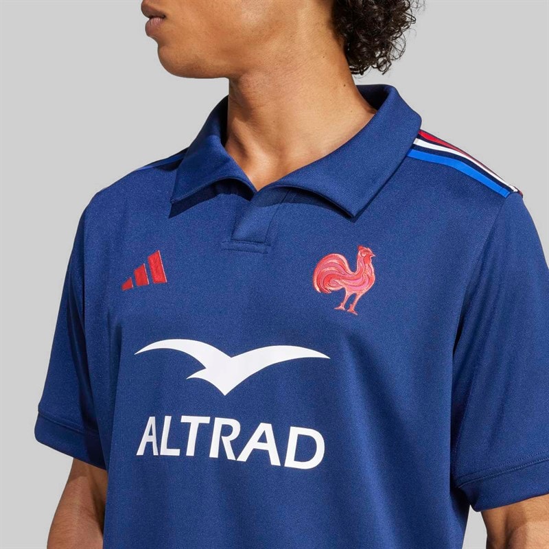 adidas Mens FFR France Rugby 24/25 Home Jersey Dark Blue - Image 4