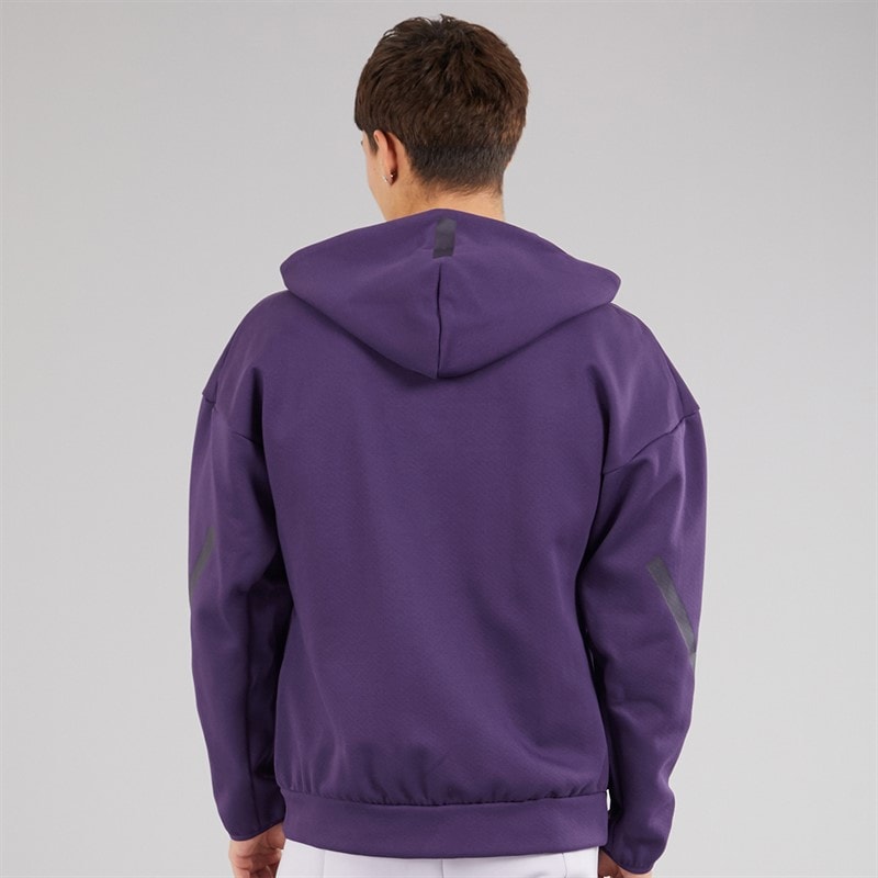 adidas Mens Z.N.E Full Zip Hoodie Aurora Plum - Image 2