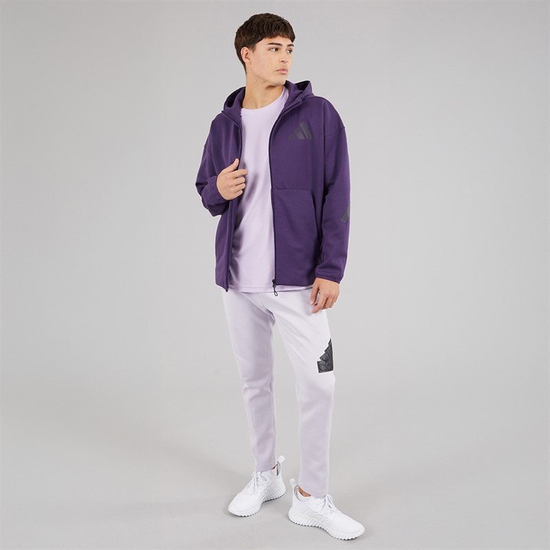 adidas Mens Z.N.E Full Zip Hoodie Aurora Plum - Image 4