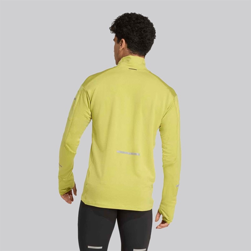 adidas Mens Adi365 Climawarm+ Running Half Zip Top Preloved Lime - Image 3