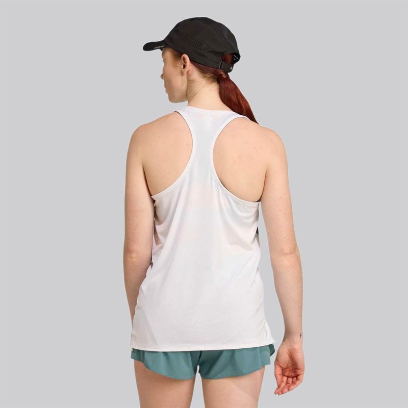 adidas Womens Adizero Archive Running Singlet White/Preloved Teal - Image 3