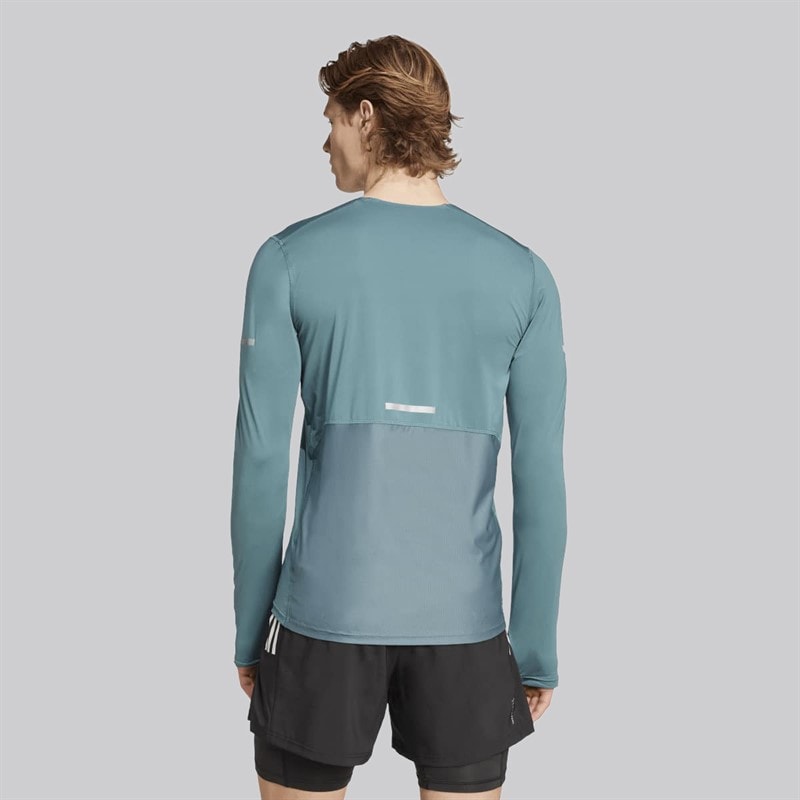 adidas Mens Adi365 Climacool+ Running Long Sleeve Top Preloved Teal - Image 3