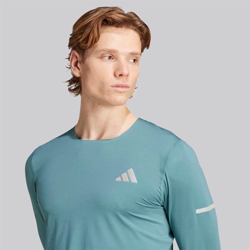 adidas Mens Adi365 Climacool+ Running Long Sleeve Top Preloved Teal - Image 4
