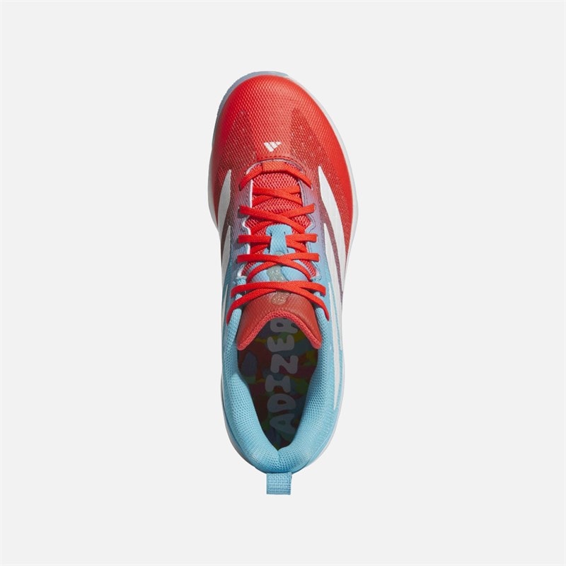 adidas Mens Adizero Impact Turf Baseball Shoes Bright Cyan/Footwear White/Bright Red - Image 4