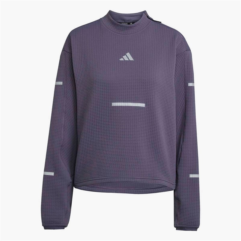 adidas Womens Adi365 Climacool+ Running Crew Neck Sweatshirt Preloved Violet - Image 5