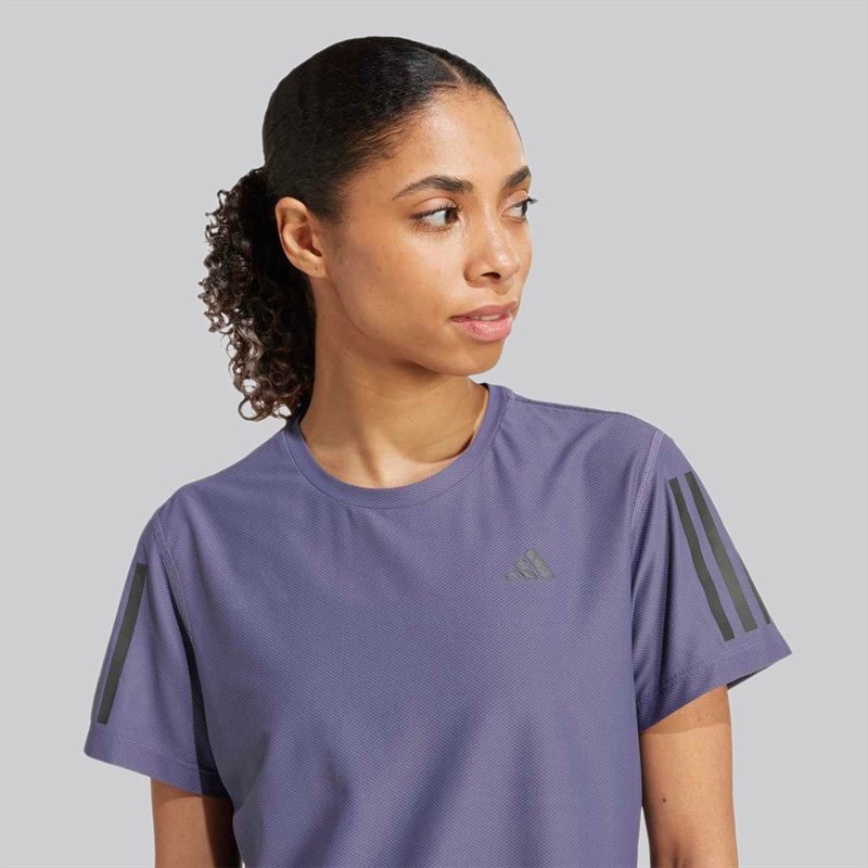 adidas Womens Own The Run Running T-Shirt Preloved Violet - Image 3