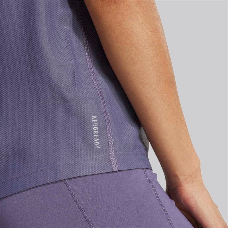 adidas Womens Own The Run Running T-Shirt Preloved Violet - Image 4
