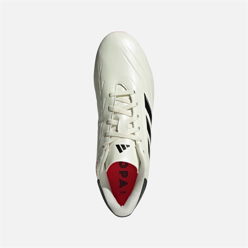 adidas Mens Copa Pure II Club FXG Flexible Ground Football Boots Ivory/Core Black/Solar Red - Image 4