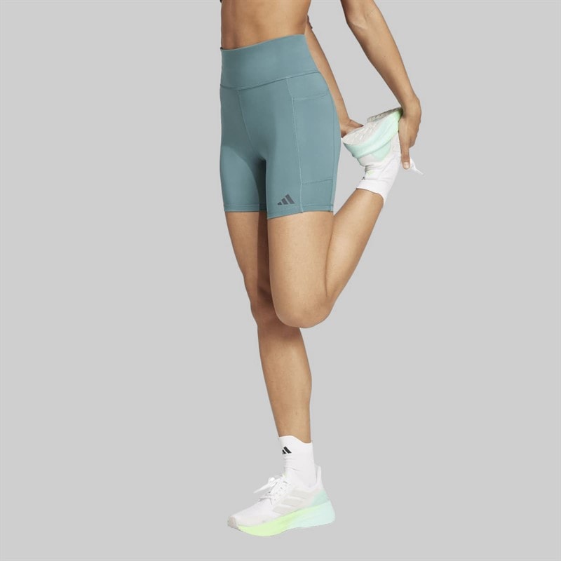 adidas Womens Own The Run Running Tight Short Leggings Preloved Teal - Image 1