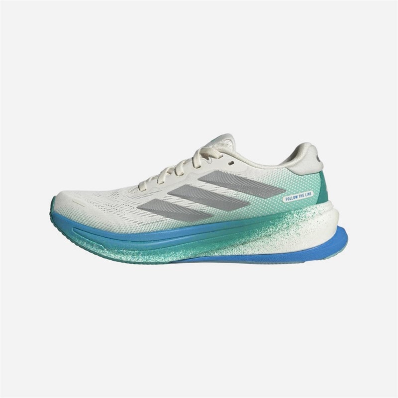 adidas Womens Supernova Rise 2 Neutral Running Shoes Chalk White/Silver Metallic/Glory Green - Image 5