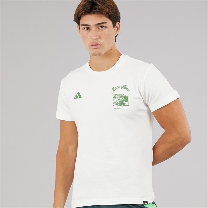 adidas Mens Berlin Snack Graphic T-Shirt Off White