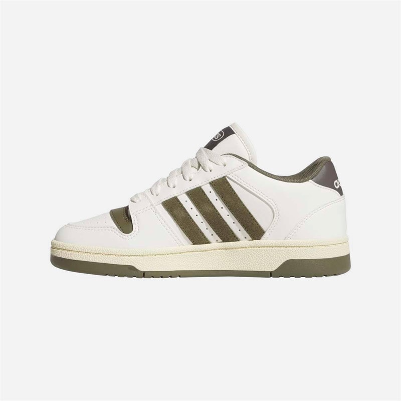 adidas Kids Break Start Trainers Chalk White/Olive Strata/Charcoal - Image 5