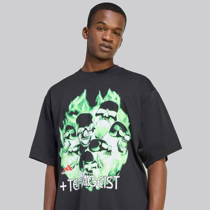 adidas Mens Teamgeist Moto Graphic Tee Black - Image 3
