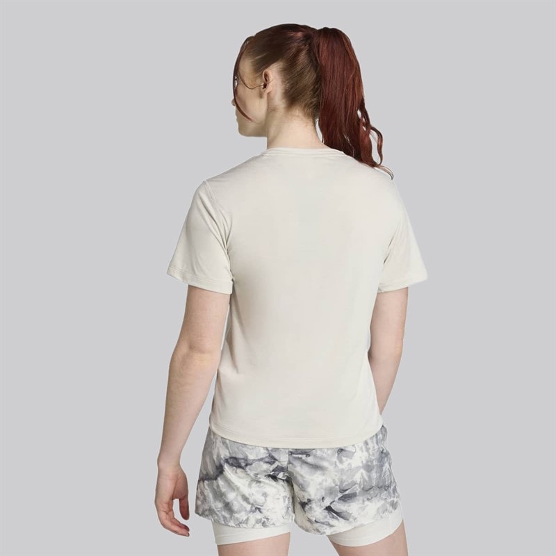 adidas Womens Own The Run Melange Running T-Shirt Orbit Green Metallic - Image 2