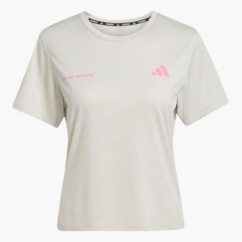 adidas Womens Own The Run Melange Running T-Shirt Orbit Green Metallic - Image 5