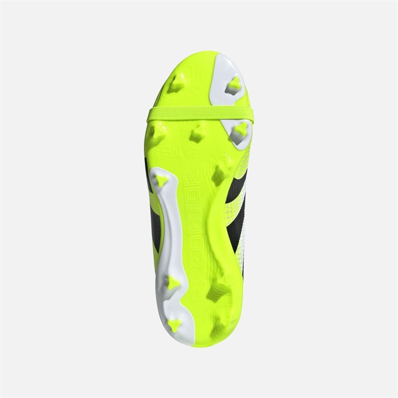 adidas Kids Predator League Tongue FG/MG Firm Ground/Multi Ground Football Boots Cloud White/Core Black/Lucid Lemon - Image 2