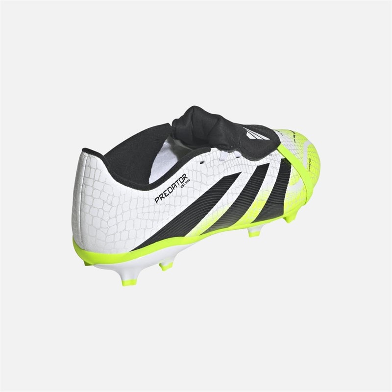 adidas Kids Predator League Tongue FG/MG Firm Ground/Multi Ground Football Boots Cloud White/Core Black/Lucid Lemon - Image 3