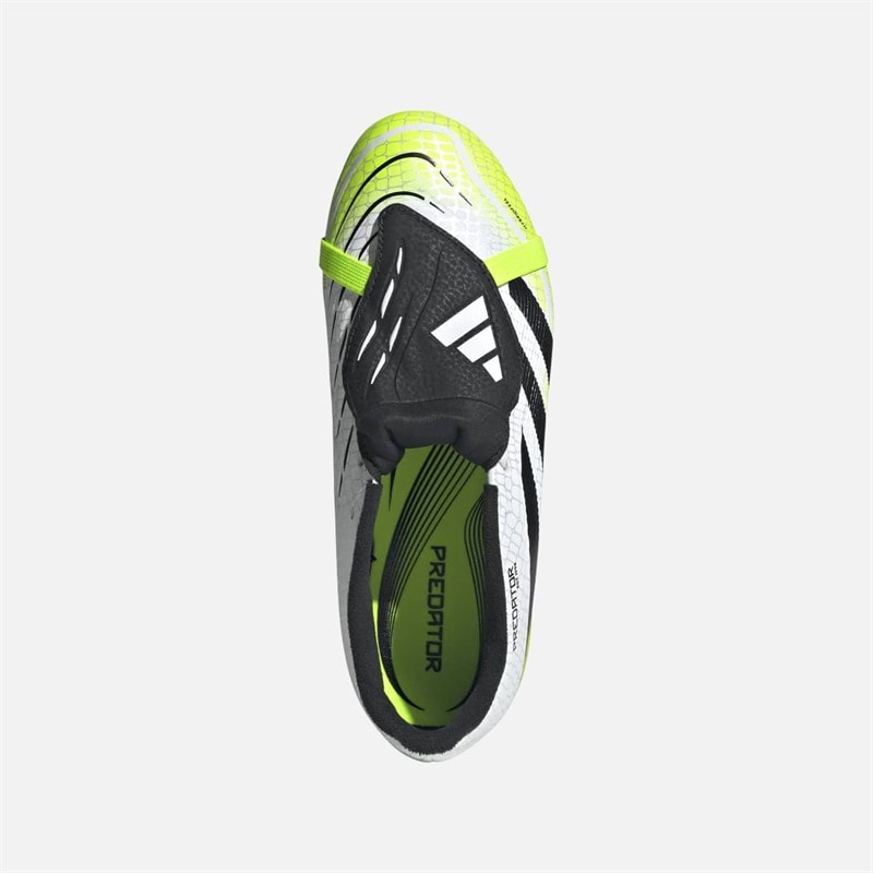 adidas Kids Predator League Tongue FG/MG Firm Ground/Multi Ground Football Boots Cloud White/Core Black/Lucid Lemon - Image 4