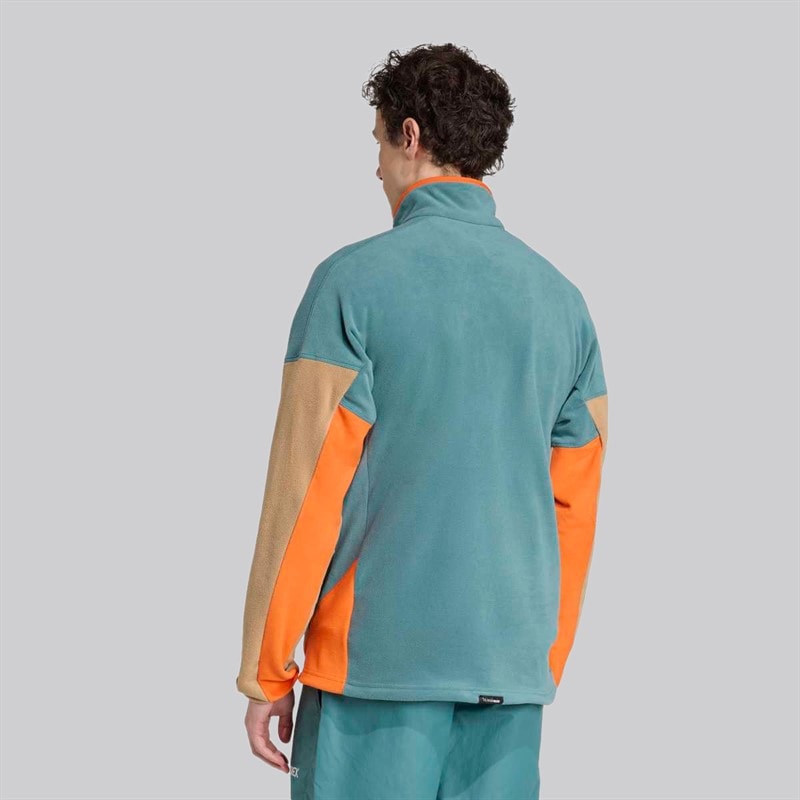 adidas Mens Terrex Multi Climawarm Fleece Anorak Preloved Teal/Cardboard/Semi Impact Orange - Image 2