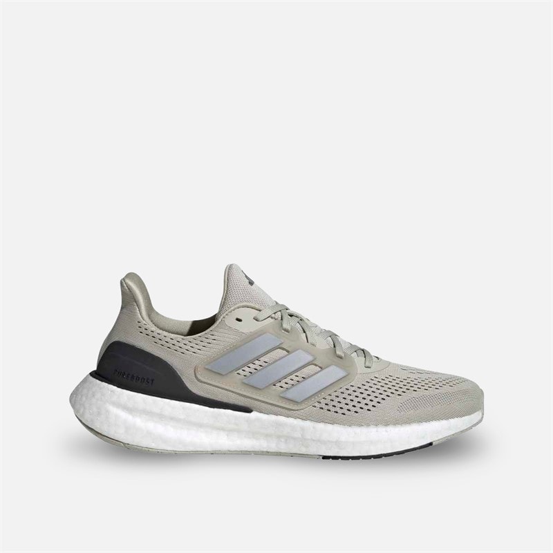 adidas Mens Pureboost 23 Neutral Running Shoes Putty Grey/Silver Metallic/Core Black