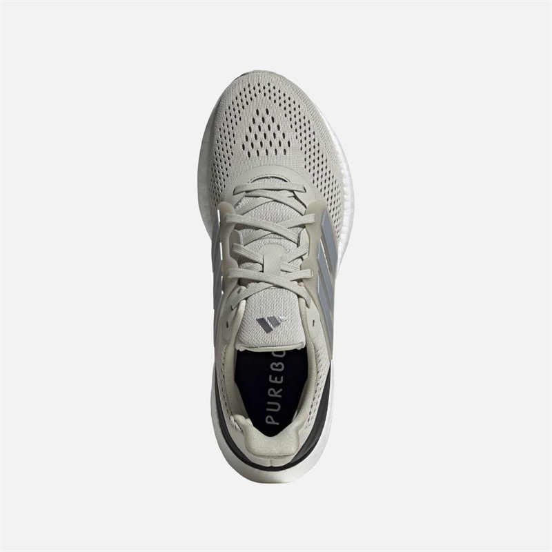 adidas Mens Pureboost 23 Neutral Running Shoes Putty Grey/Silver Metallic/Core Black - Image 4