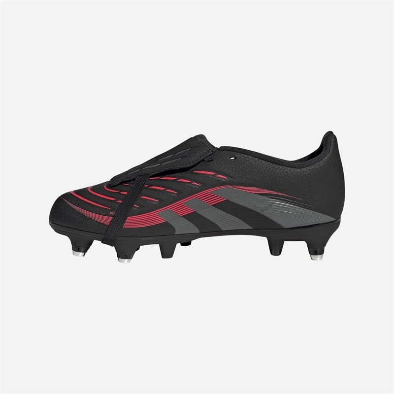 adidas Kids Predator League Tongue SG Soft Ground Football Boots Core Black/Grey Four/Lucid Red - Image 5