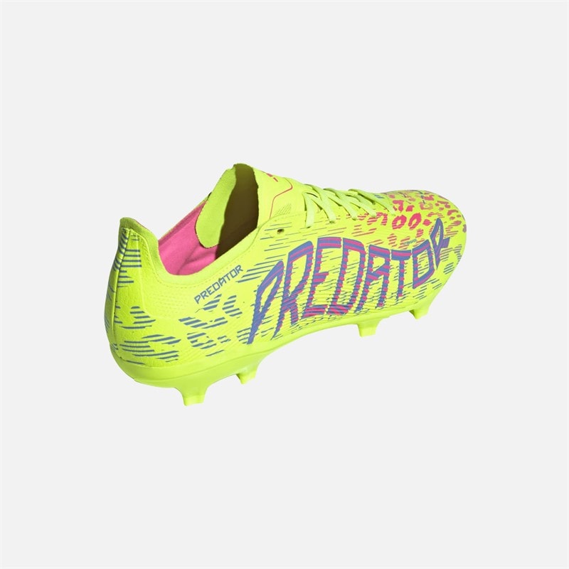 adidas Mens Predator League FG/MG Firm Ground/Multi Ground Football Boots Lucid Lemon/Blue Fusion/Lucid Pink - Image 3