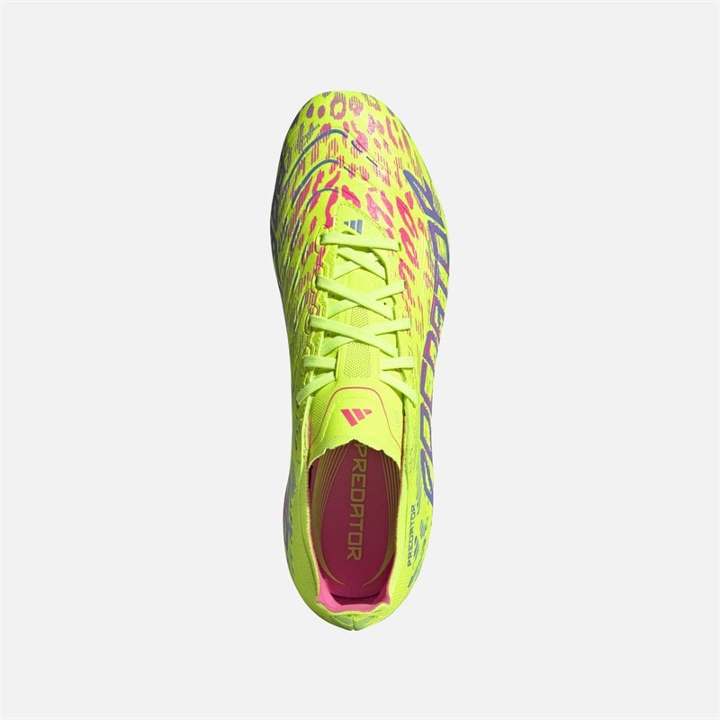 adidas Mens Predator League FG/MG Firm Ground/Multi Ground Football Boots Lucid Lemon/Blue Fusion/Lucid Pink - Image 4