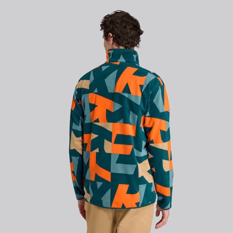 adidas Mens Terrex Multi Printed Full Zip Fleece Jacket Aurora Ivory/Semi Impact Orange - Image 4