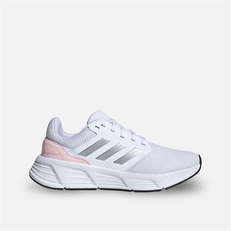 adidas Womens Galaxy 6 Cloudfoam Neutral Running Shoes Footwear White/Silver Metallic/Clear Pink - Image 1