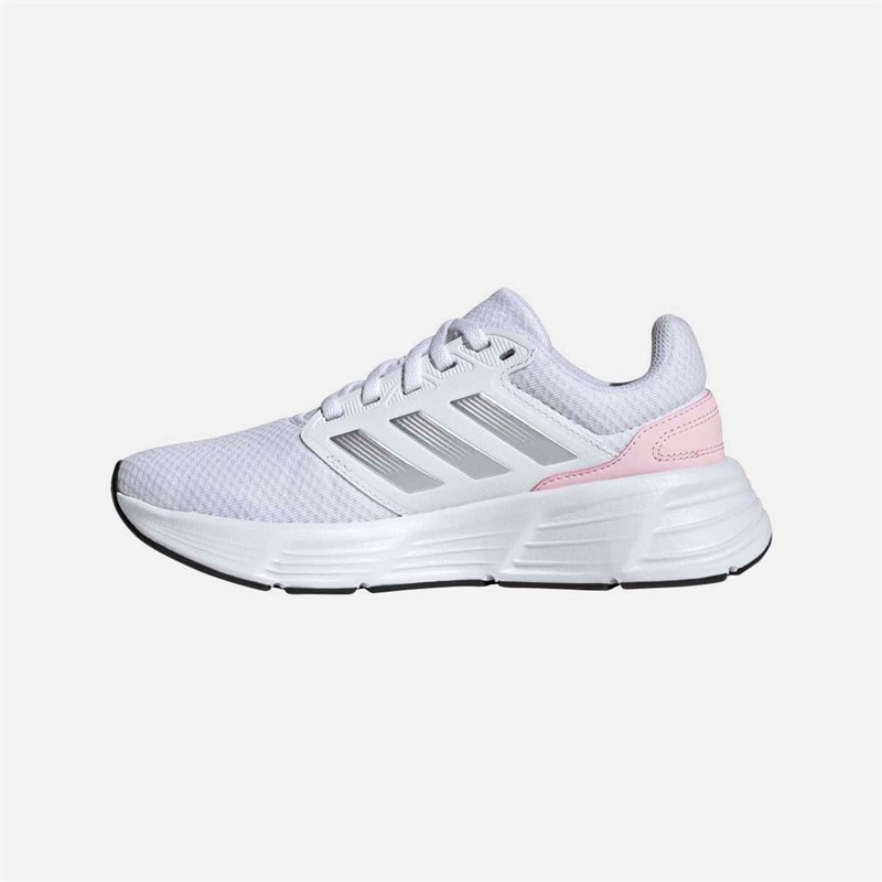 adidas Womens Galaxy 6 Cloudfoam Neutral Running Shoes Footwear White/Silver Metallic/Clear Pink - Image 5