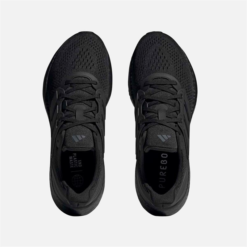 adidas Mens Pureboost 23 Neutral Running Shoes Black/Core Black/Carbon - Image 4