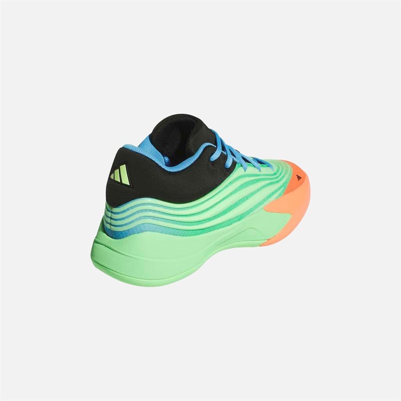 adidas Kids Dame X Basketball Shoes Lime Burgundy/Signal Coral/Blue Burst - Image 3