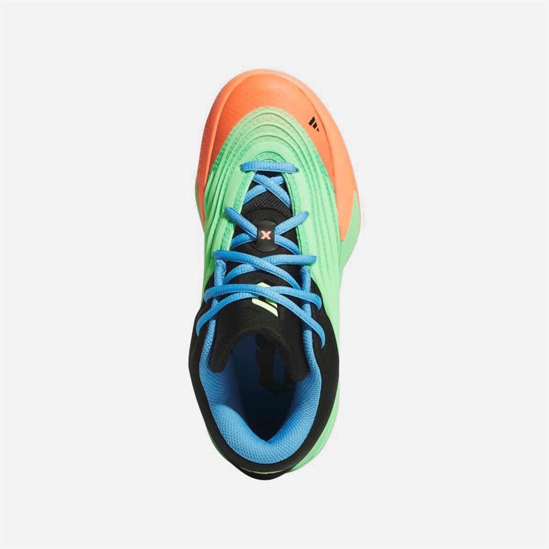 adidas Kids Dame X Basketball Shoes Lime Burgundy/Signal Coral/Blue Burst - Image 4