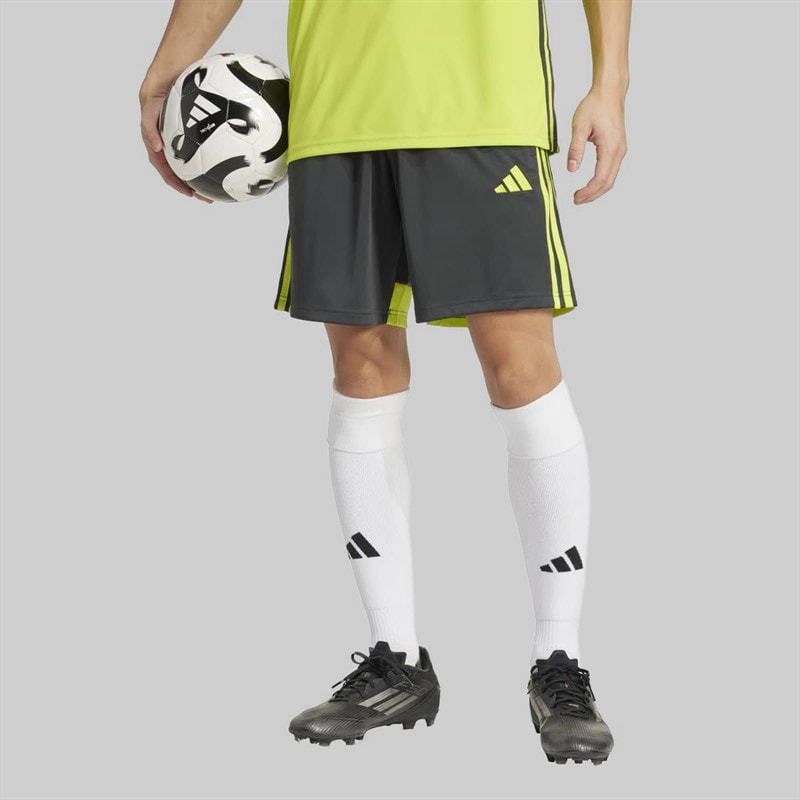 adidas Mens Tiro 25 Essentials Shorts Carbon/Semi Solar Yellow - Image 1